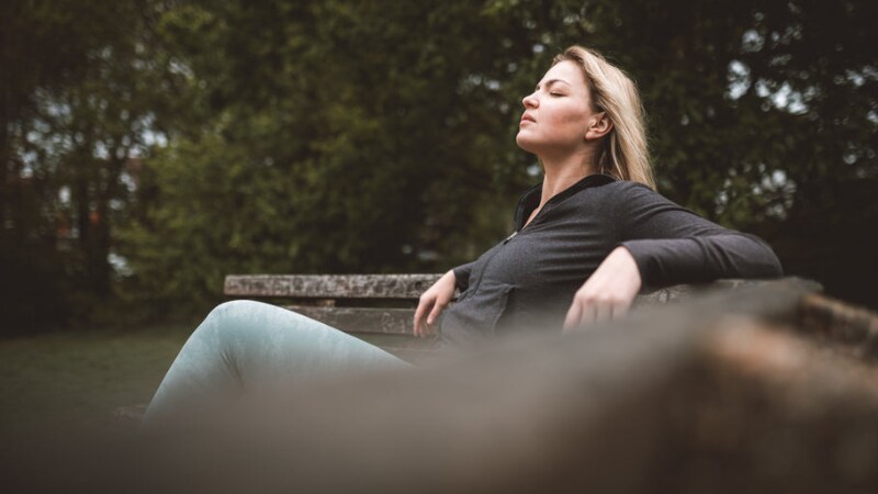 relaxing in a park