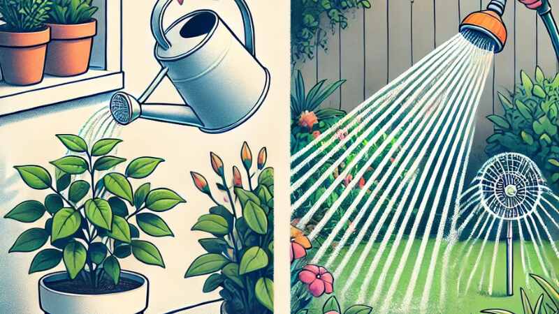 Indoor vs. Outdoor Plant Watering Techniques
•	Image Suggestion An indoor plant being watered with a watering can and an outdoor garden with a sprinkler system.
•	Image Heading Tailored Watering Approaches Indoor vs. Outdoor Plants
