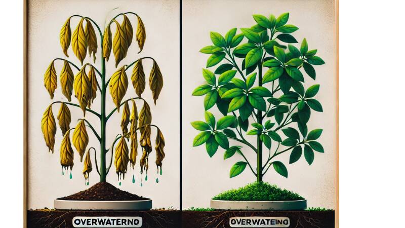 Common Watering Mistakes and How to Avoid Them
•	Image Suggestion An overwatered plant with yellowing leaves alongside a healthy plant.
•	Image Heading Effects of Overwatering Recognizing the Signs
